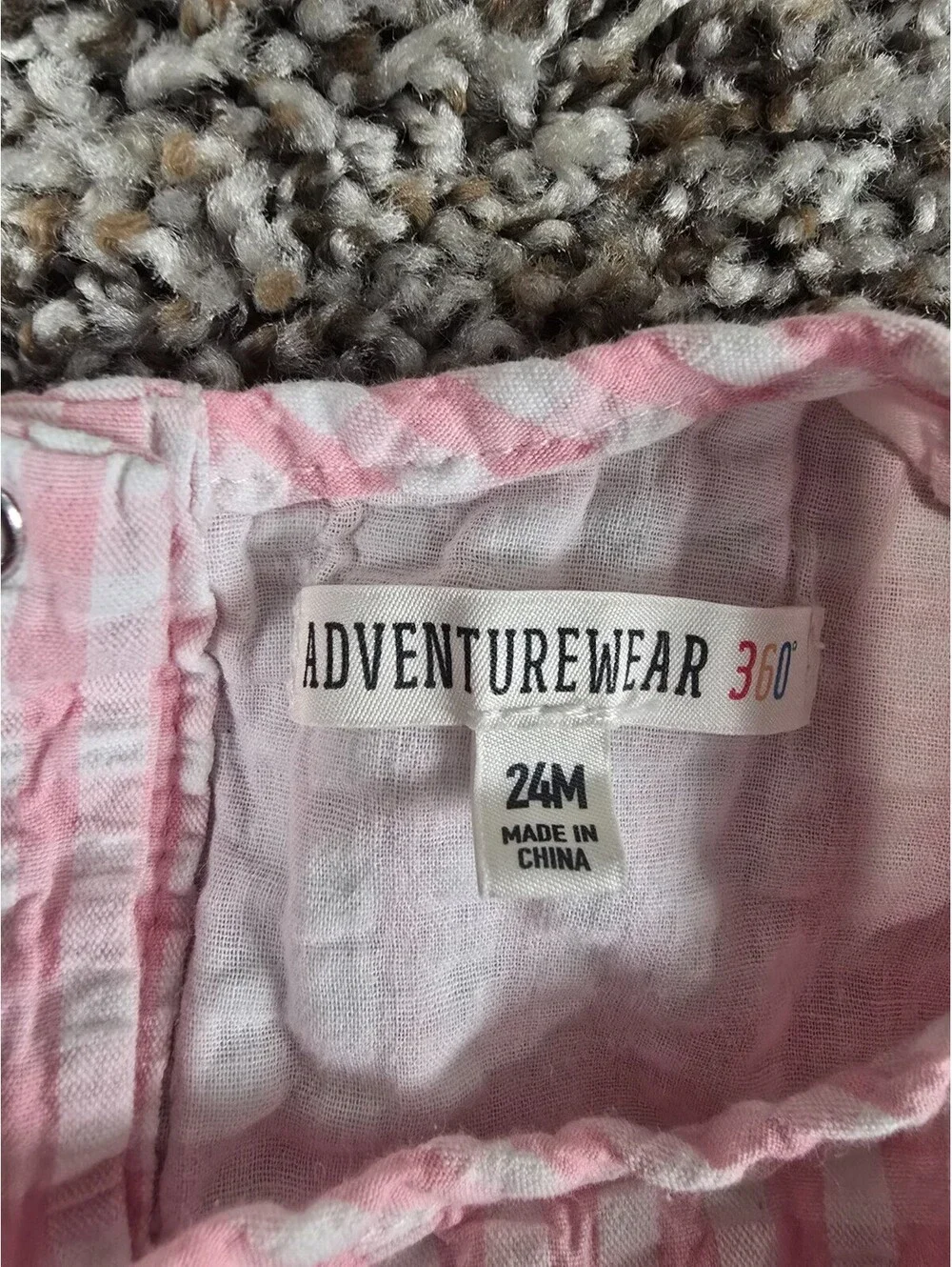 Adventurewear 360 Baby Girls Sz 24M Pink Gingham Dress Strawberry Embroidered